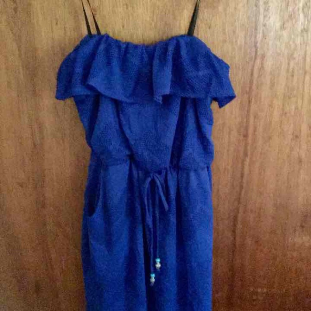 Strapless Blue Dress