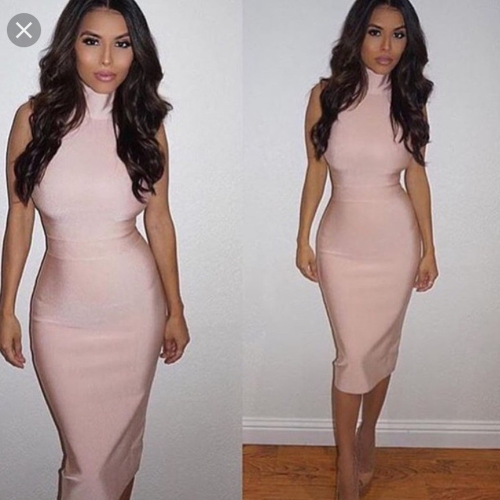 Blush bodycon dress