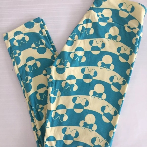 LuLaRoe Pants - LuLaRoe Disney Collection OS Blue and Light Cream