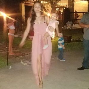 Pink/ nude long dress