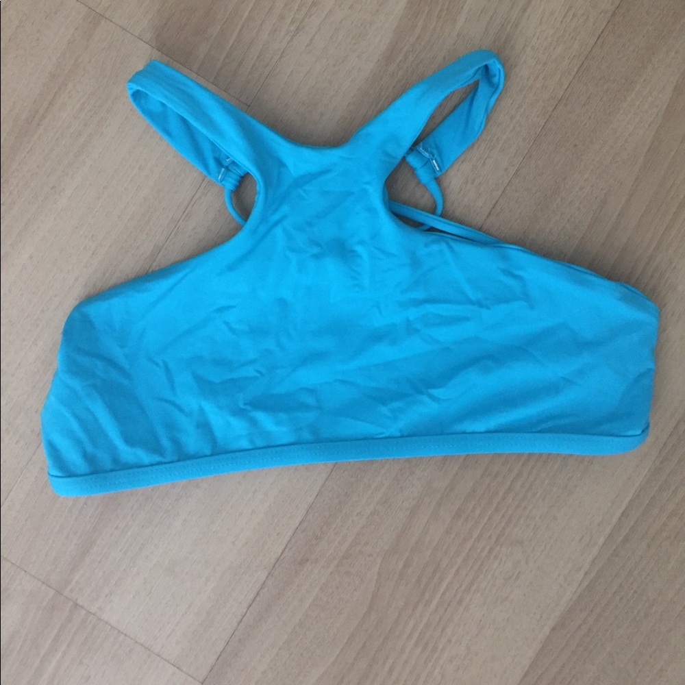 L space turquoise swim top