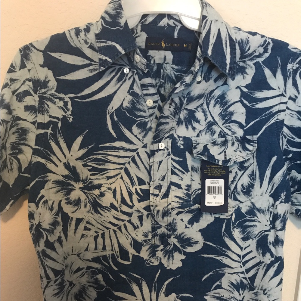 RALPH LAUREN MENS LINEN SHORT SLEEVE SHIRT NEW