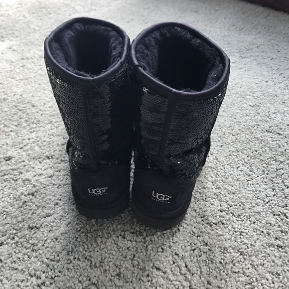 Black Sequin Ugg Boots - Picture 2 of 4