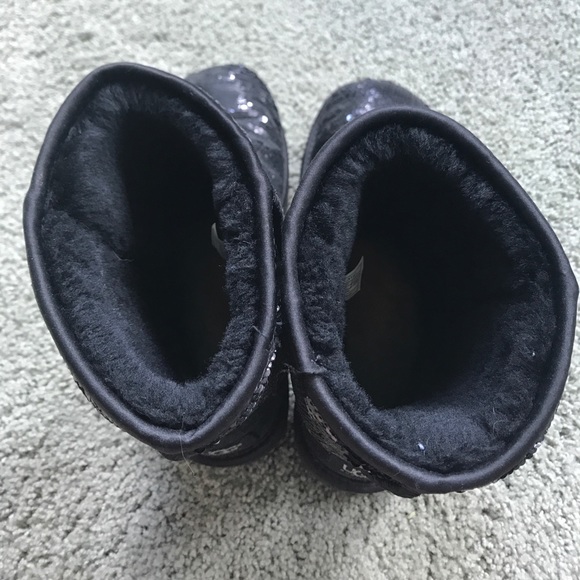 Black Sequin Ugg Boots - Picture 3 of 4