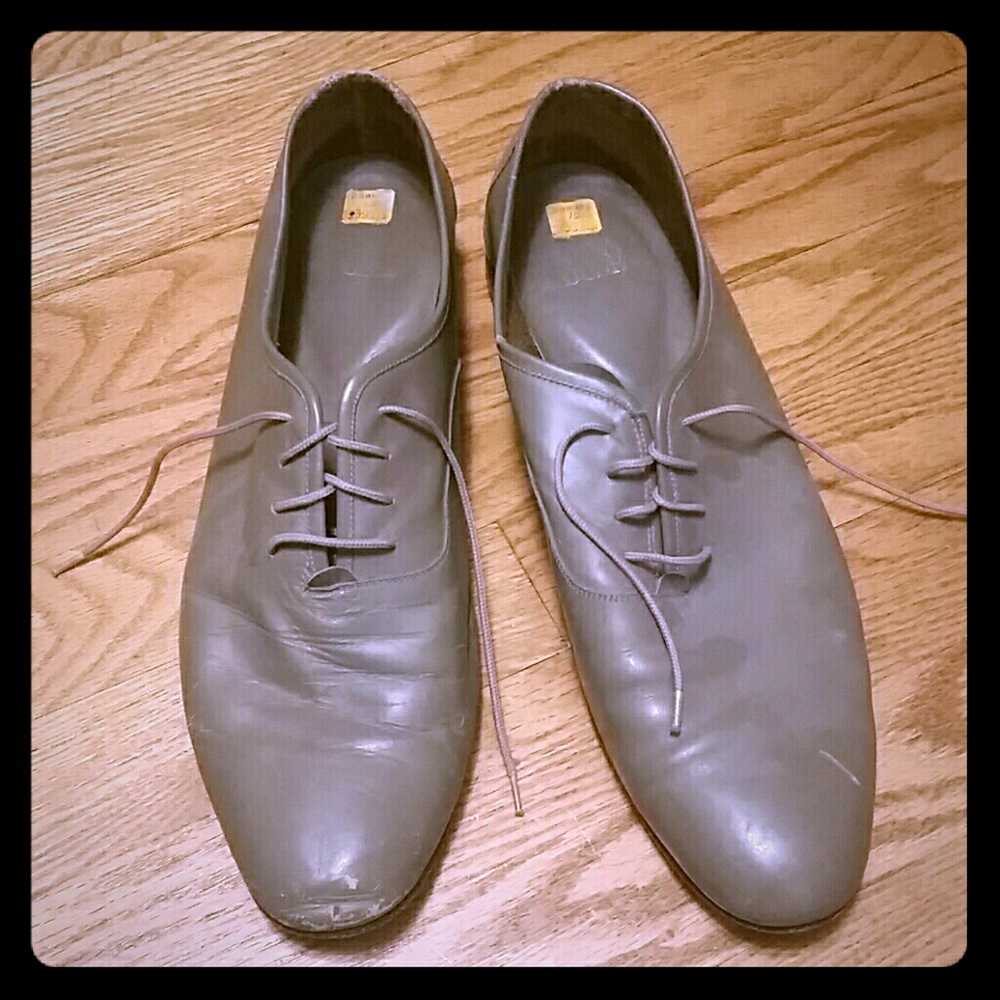 Taupe brown men's leather loafers