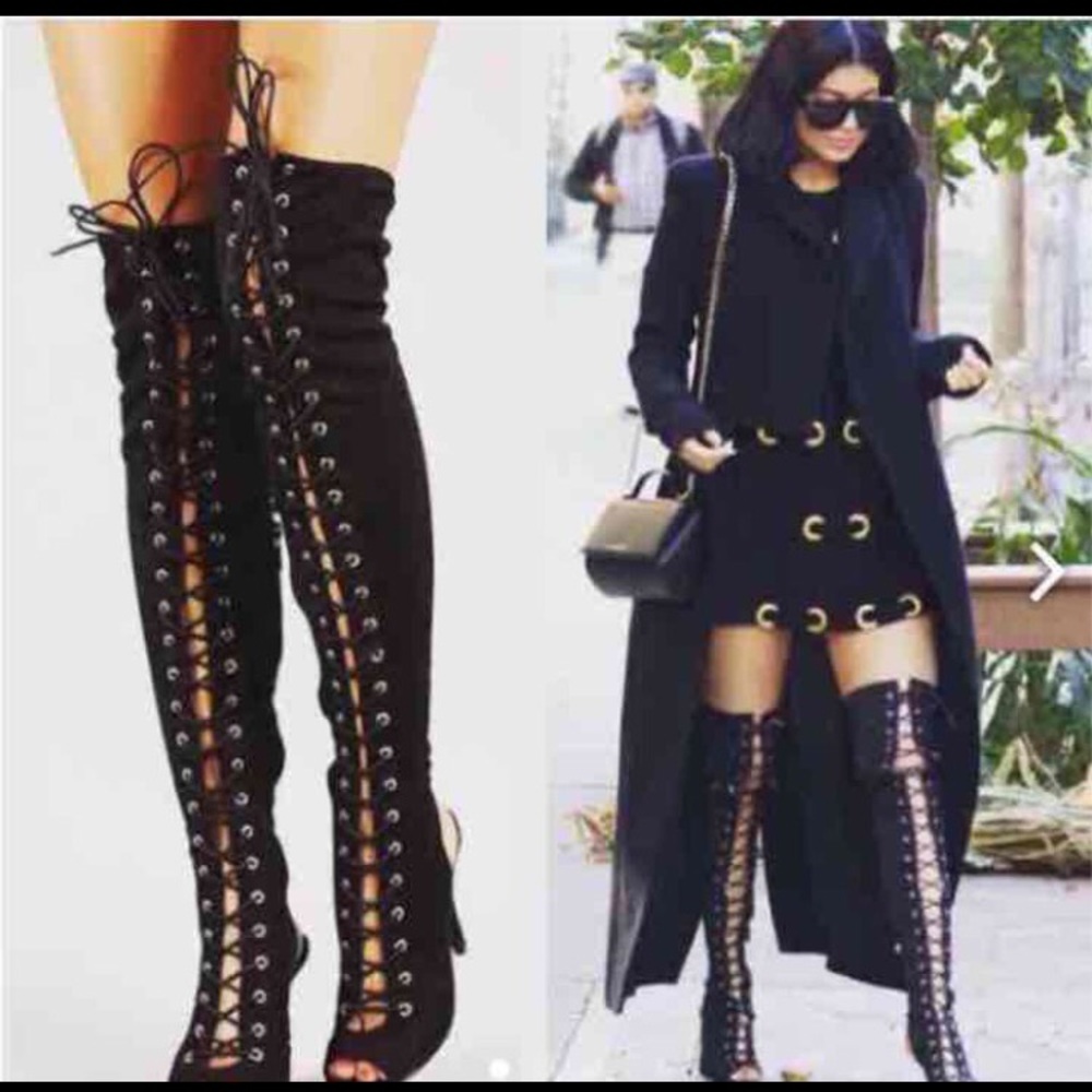 THIGH HIGH TIE UP BOOTS