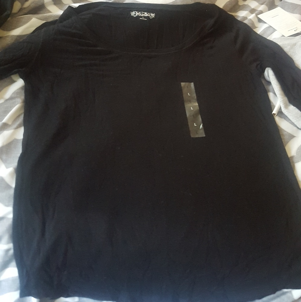 Women's black and grey long sleeve T