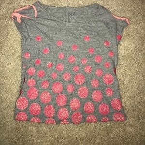 Girls cute sparkly poke-doted tee