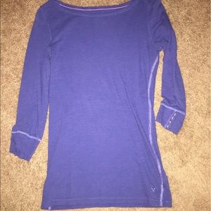 Blue, 3/4 sleeve, T-shirt