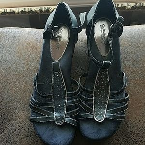 Croft&Barrow Sole Senseability Black Wedges EUC