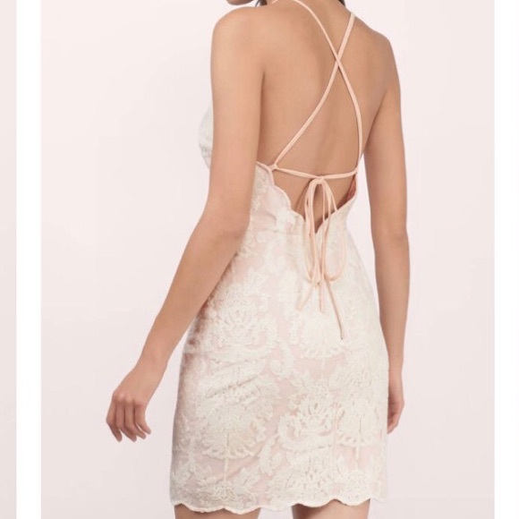 Tobi Ivory/blush lace body con dress - Picture 2 of 5