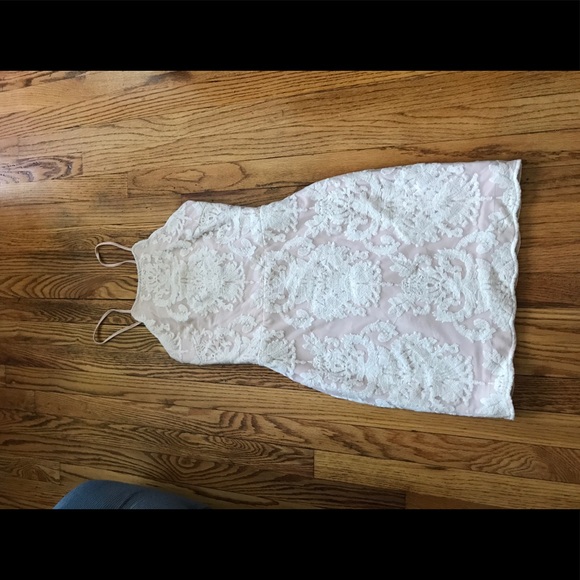 Tobi Ivory/blush lace body con dress - Picture 3 of 5