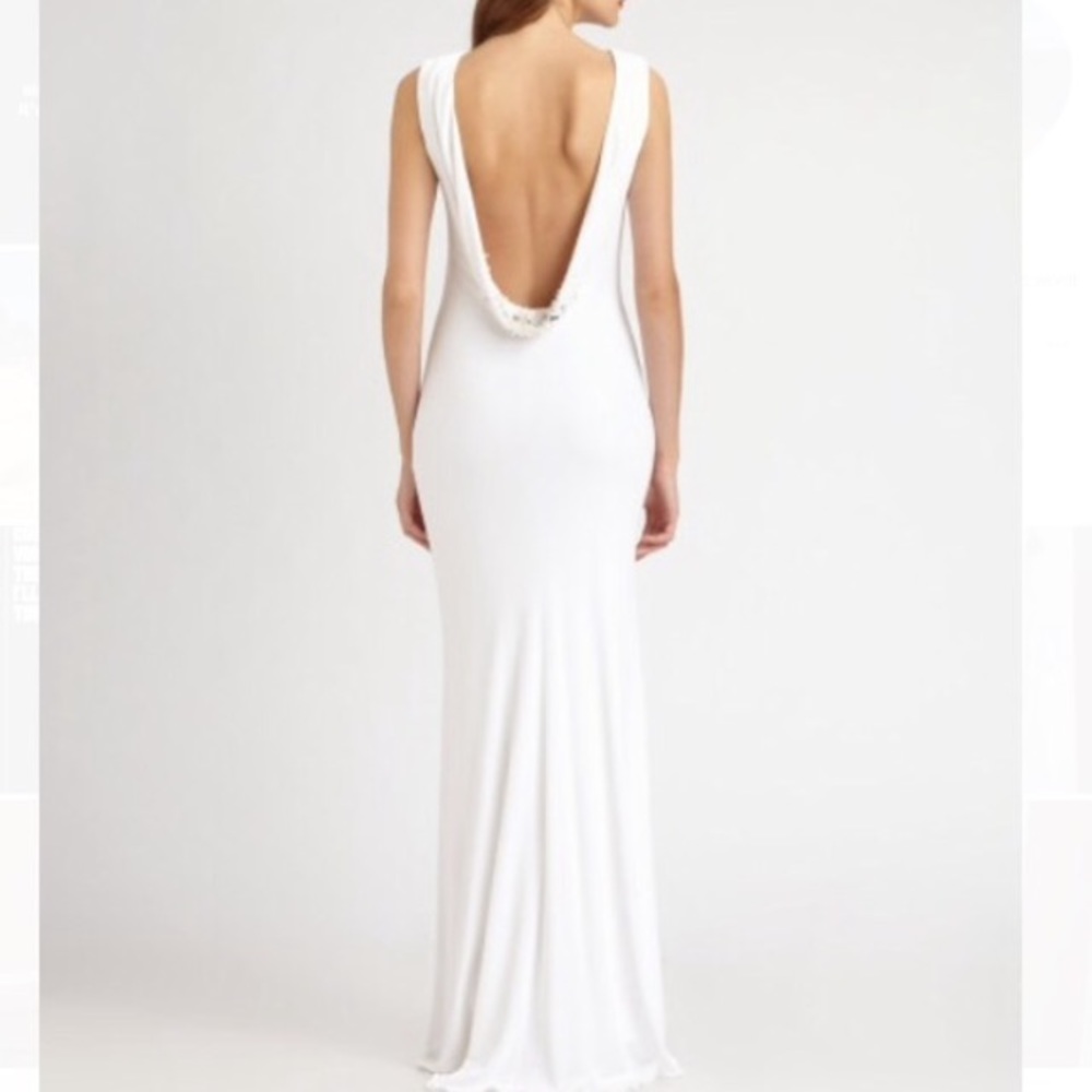 Badgely Mischka backless gown