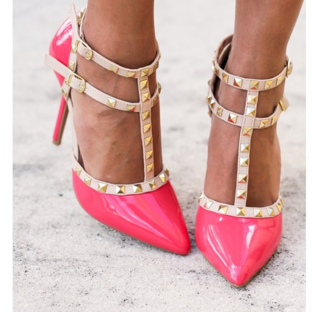 Gorgeous Studded Coral Heels