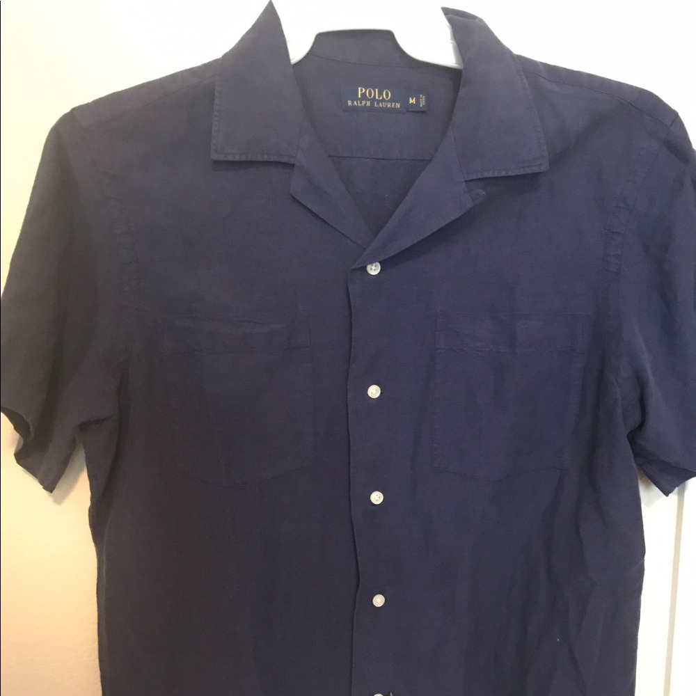 RALPH LAUREN MENS SILK LINEN SHORT SLEEVE SHIRT NW