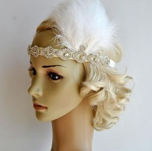 1920s inspired feather headband