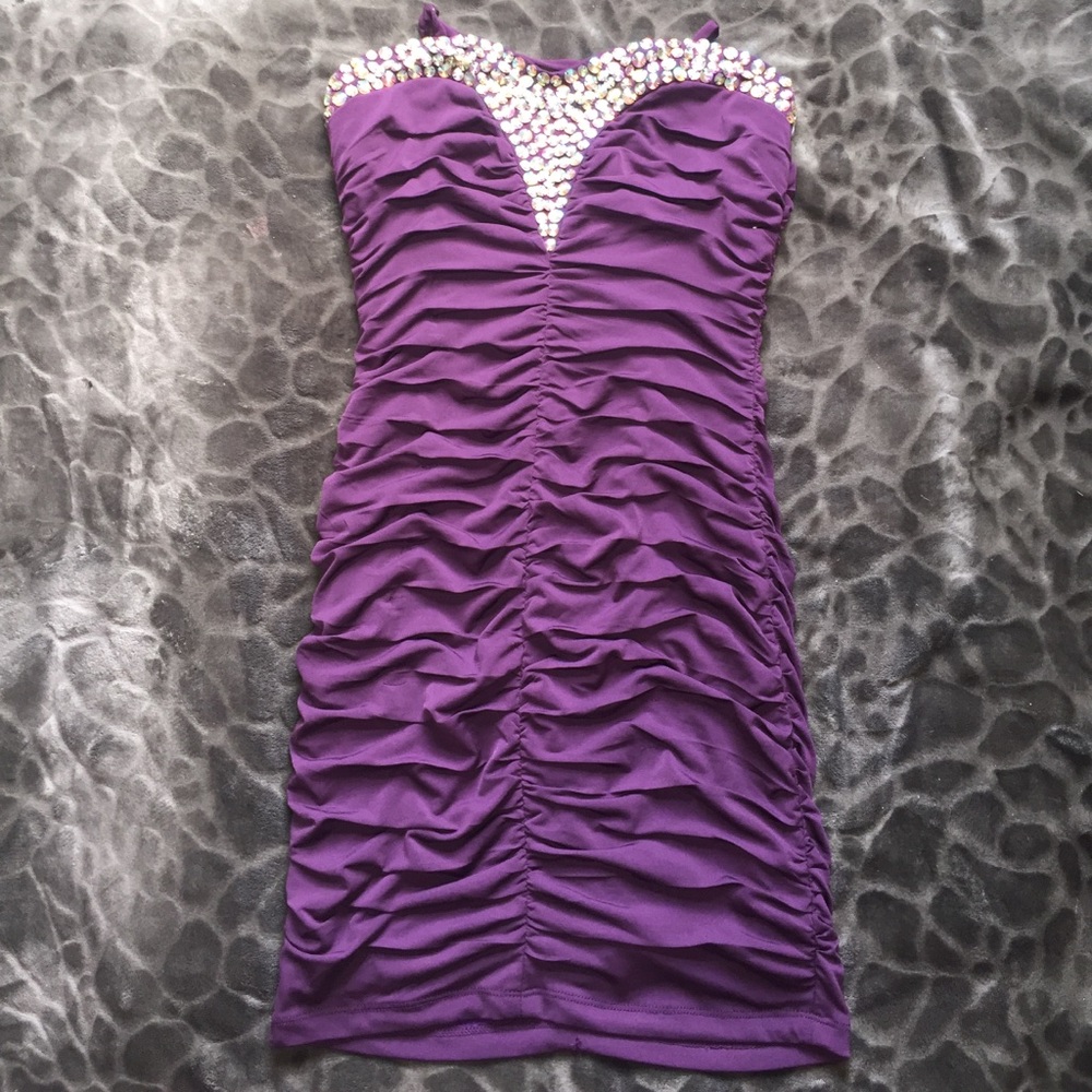 Purple sequined mini dress (size s)