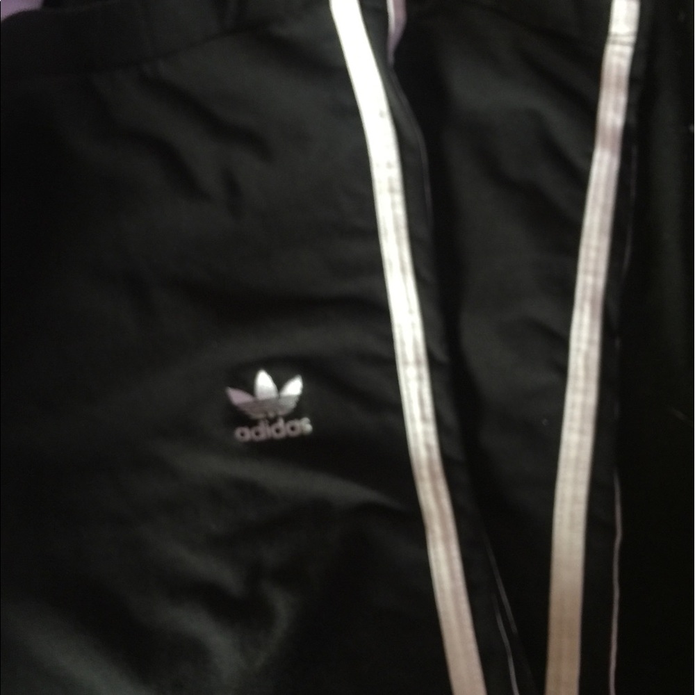 Adidas black and white three stripe leggings