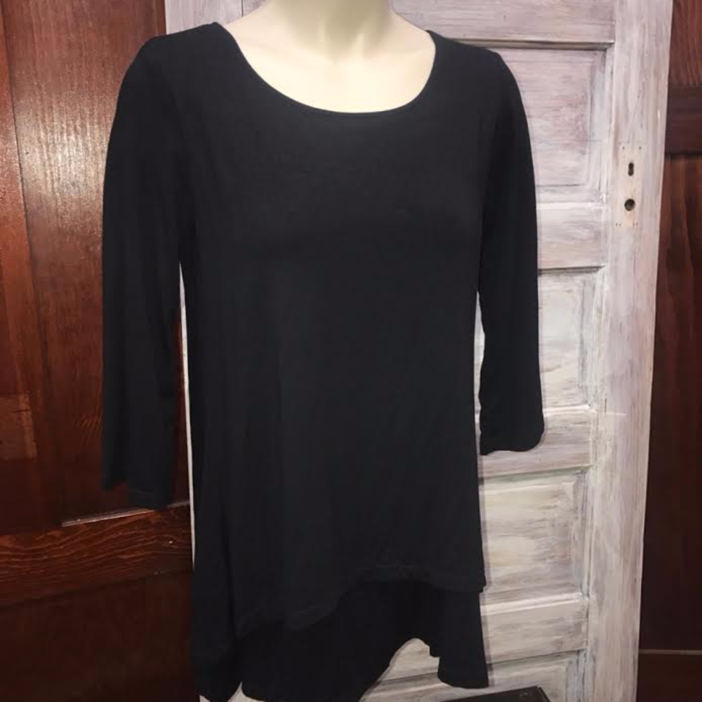 Zen-Knits Long Sleeve Black Shirt