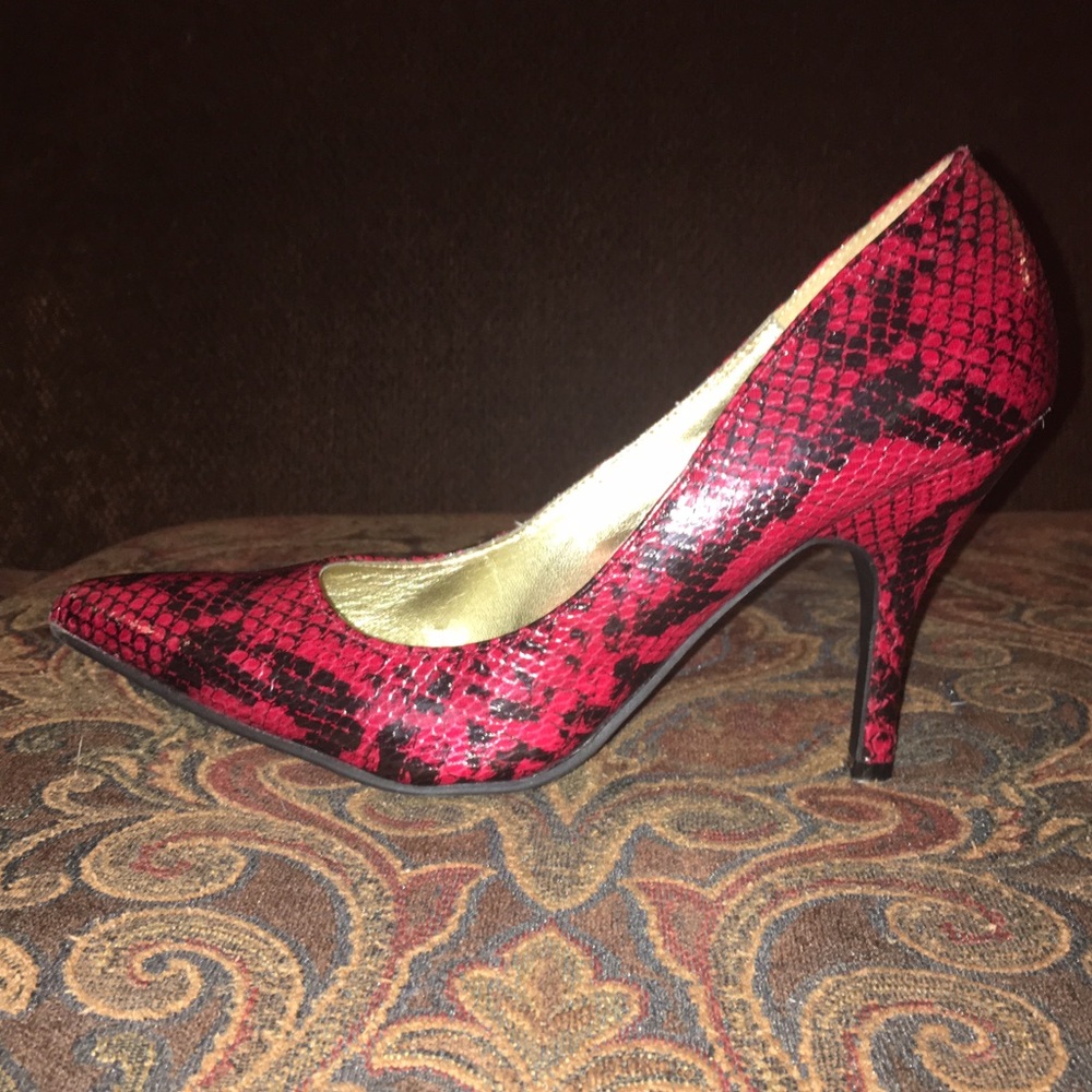 Snake print heels