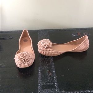 Melissa Jelly Nude Size 8 Ballet Flats Shoes