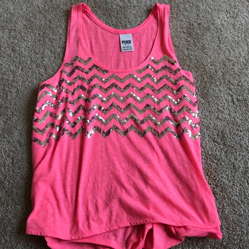 PINK sequin tank- Size small!