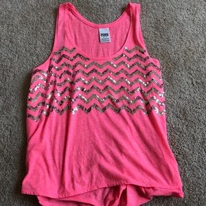 PINK sequin tank- Size small!