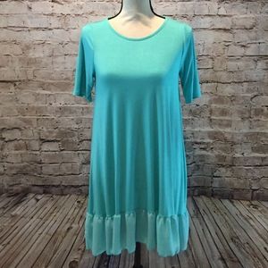 Chiffon Ruffle Tunic Jade