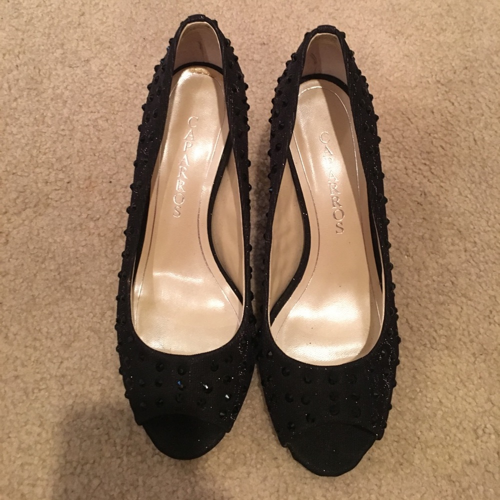 Caparros black studded heels