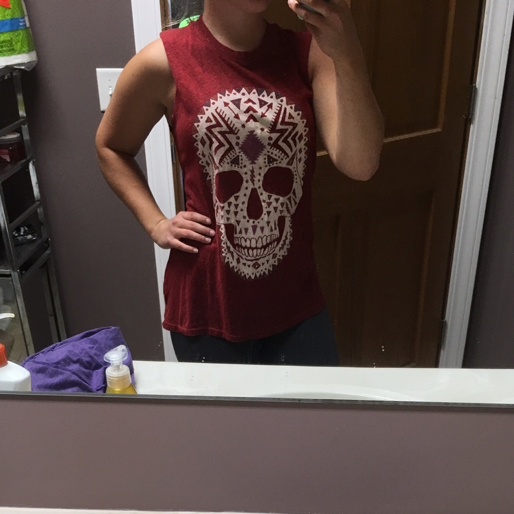 Truly Madly Deeply High Neck Skull Tank