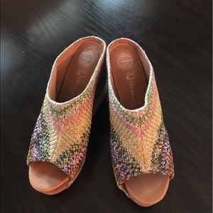 Jeffrey Campbell colorful woven wedges size 10