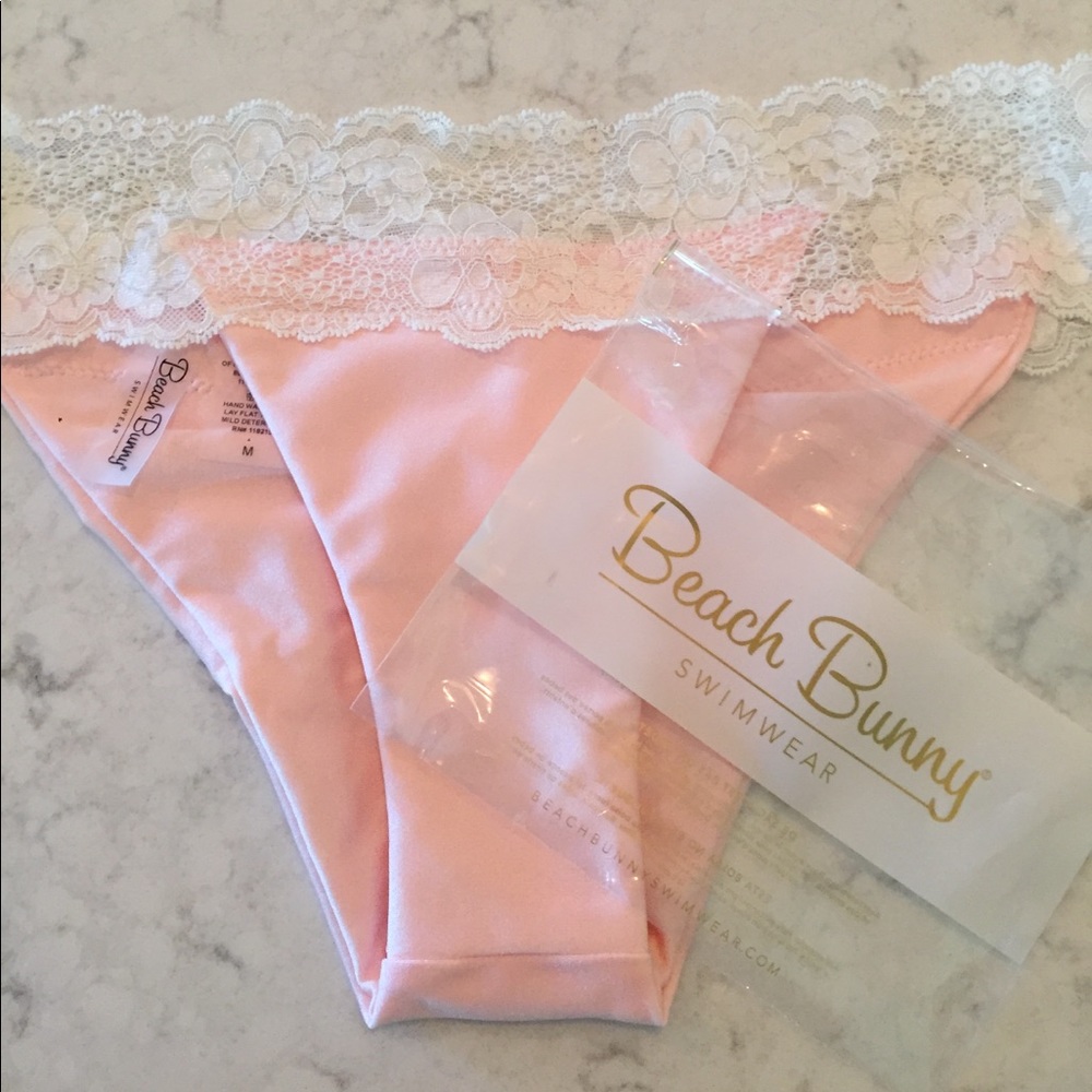 Beach Bunny Lady Lace Bikini Bottoms - Light Pink