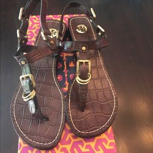 Tory Burch brown & gold sandals- size 6.5