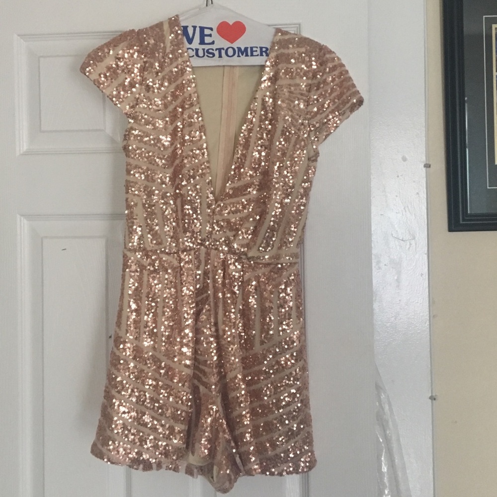 Glam gold romper, NWT