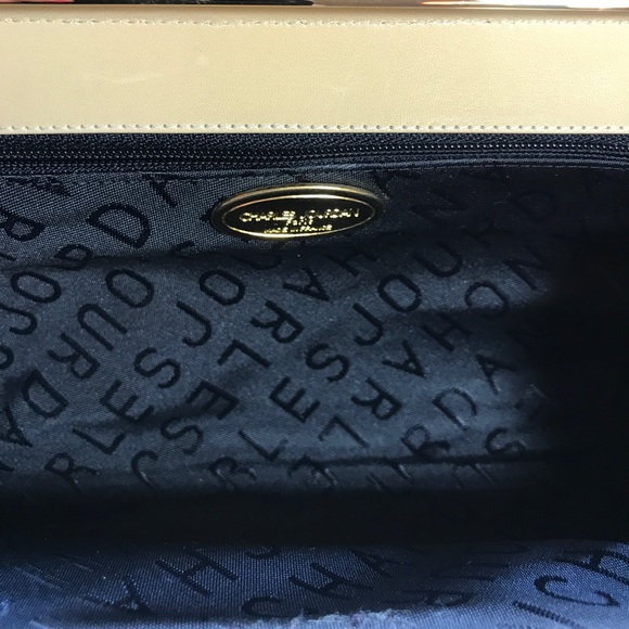 Trousse Vintage Charles Jourdan En Toile Cirée Et Cuir - Fabriqué En France - Occasion Bon état
