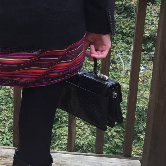 Vintage 90s. Black, NOT Brightonñpatent leather Handbag. - Picture 4 of 5