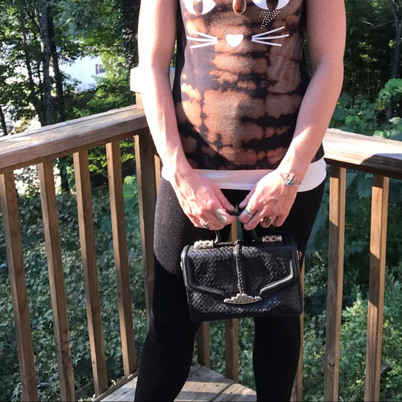 Vintage 90s. Black, NOT Brightonñpatent leather Handbag. - Picture 5 of 5