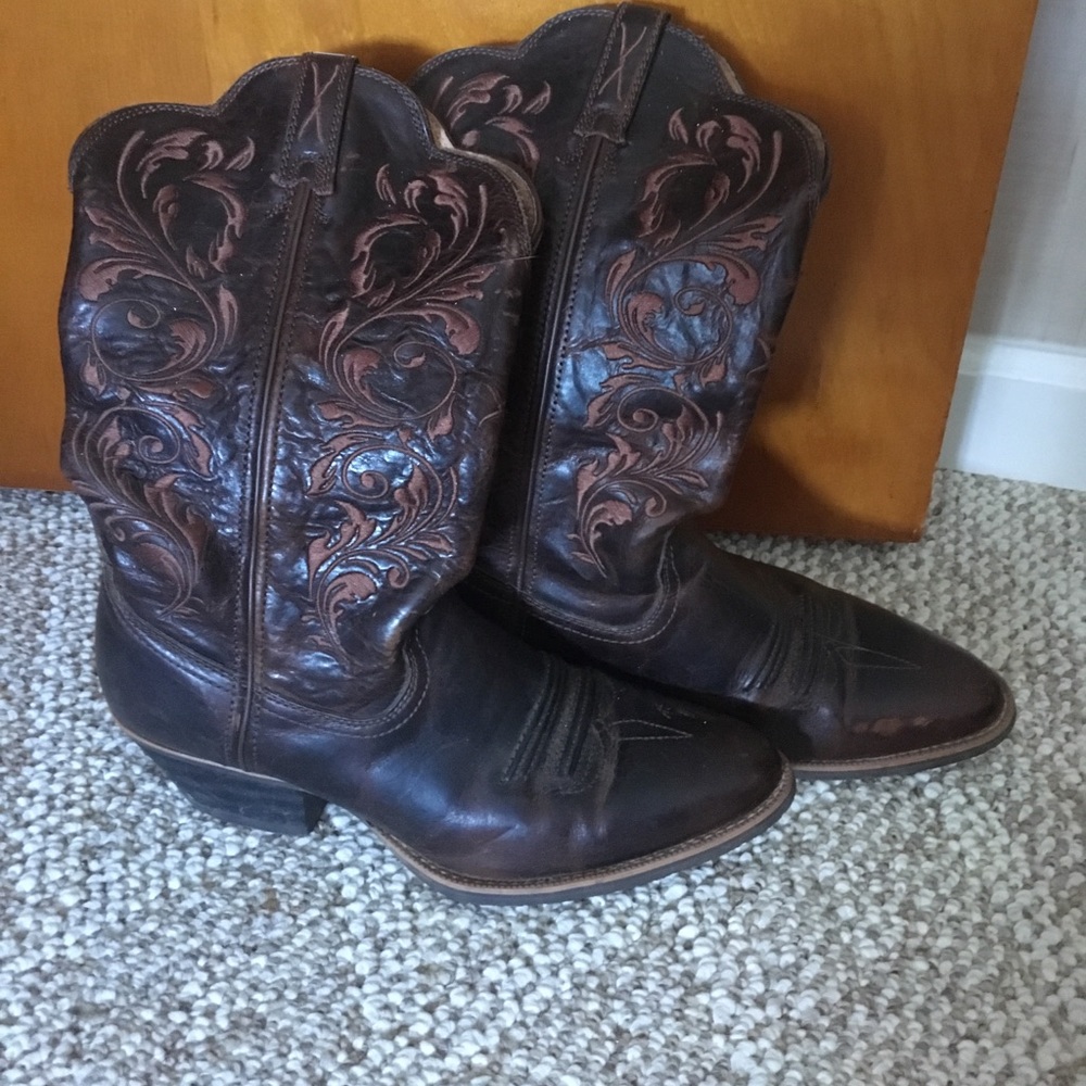 Leather women's cowboy boots