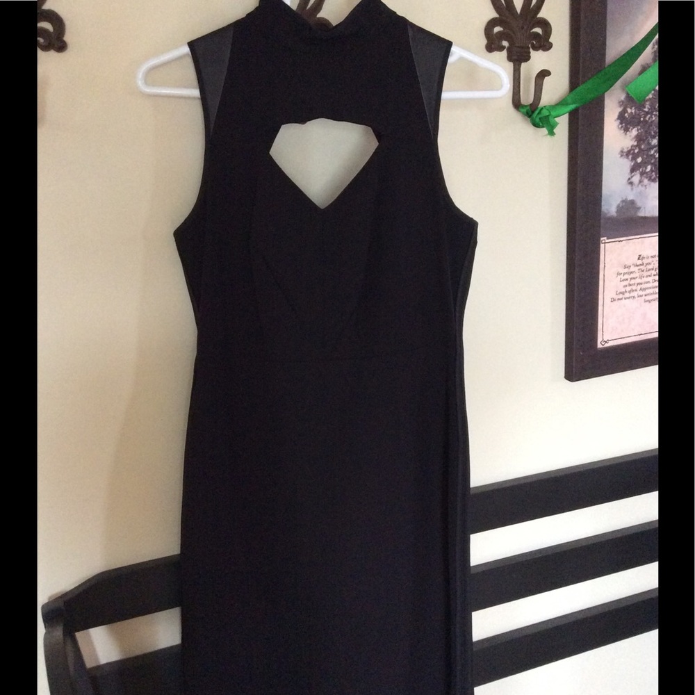 Black with leather accents dress