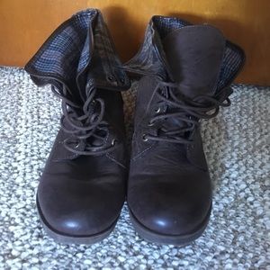Short brown combat boots