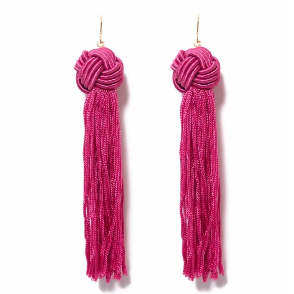 Vanessa Mooney Astrid Tassel earrings fuchsia - Picture 2 of 5