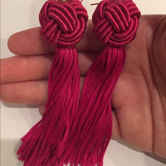 Vanessa Mooney Astrid Tassel earrings fuchsia - Picture 4 of 5