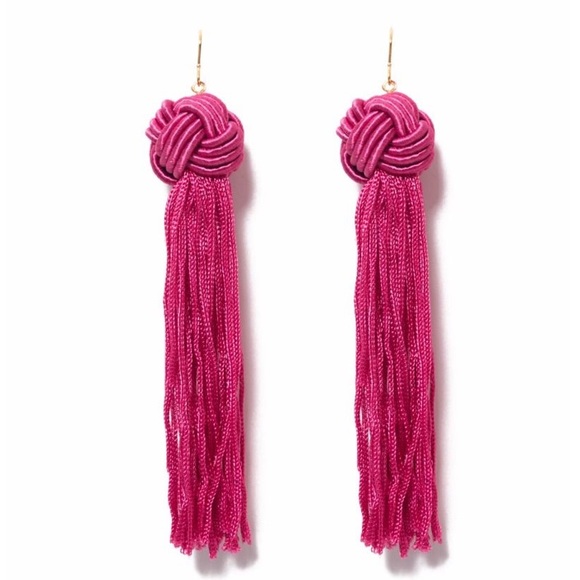 Vanessa Mooney Astrid Tassel earrings fuchsia - Picture 2 of 5