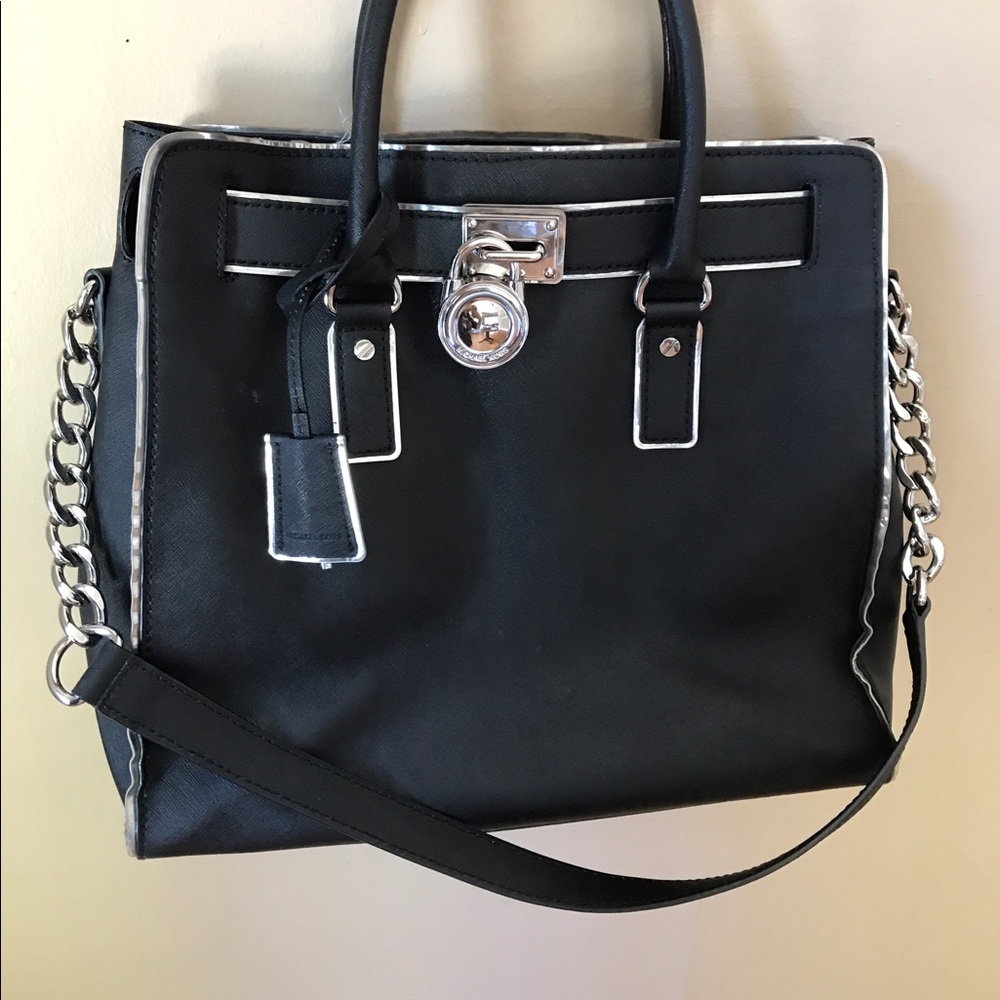 Michael Kors Black/Silver Hamilton Tote