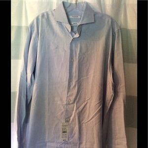 ISAAC MIZRAHI Men's Blue Button Up Dress Shirt NWT