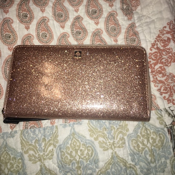 kate spade Handbags - Kate Spade pink glitter wallet