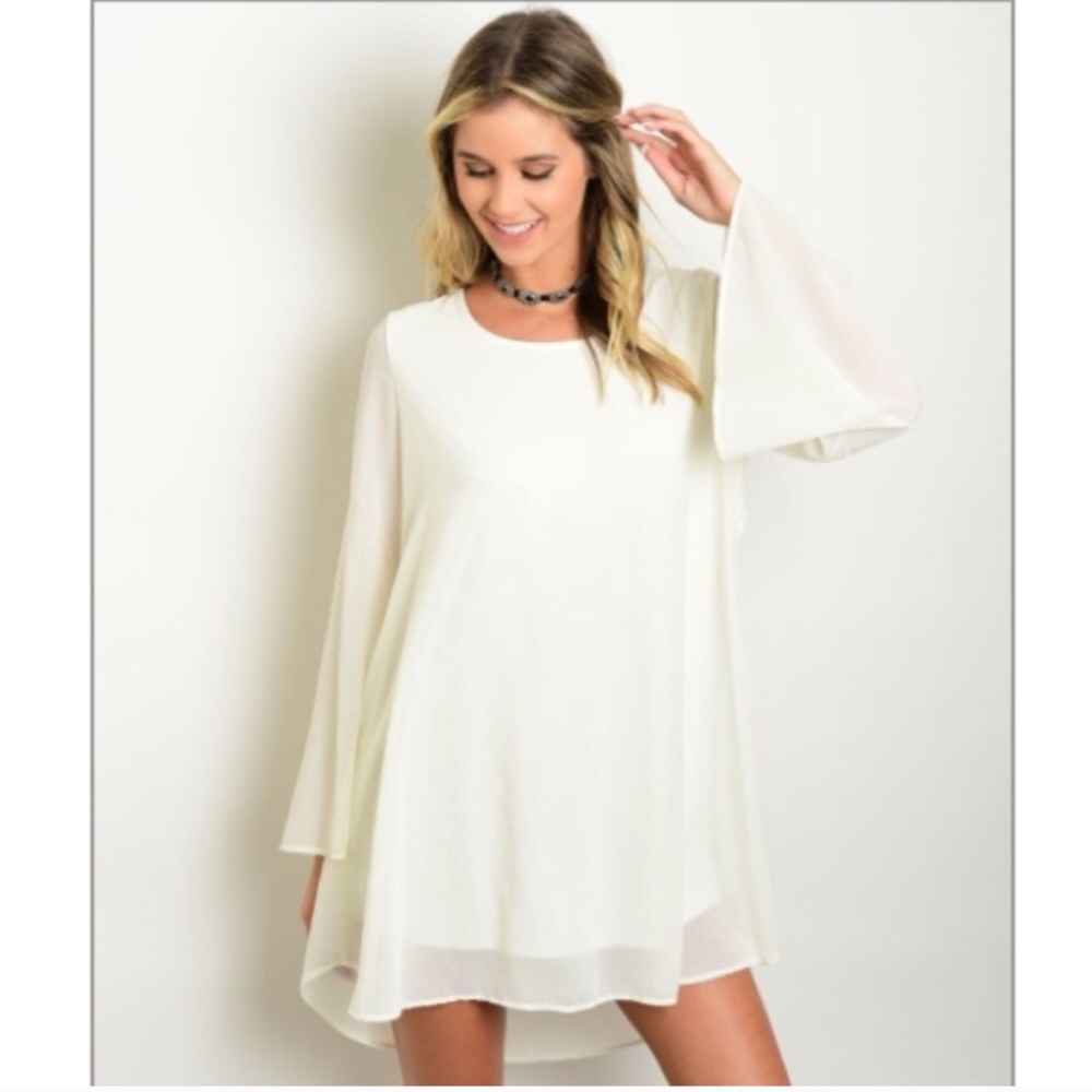 Brand new! White chiffon tunic dress