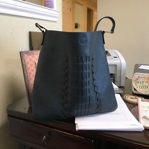Teal bucket purse