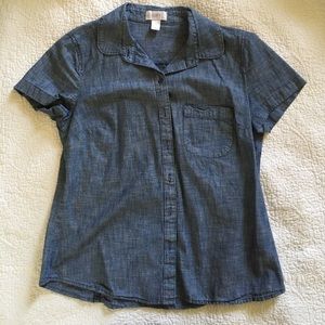LOFT short sleeve denim button down