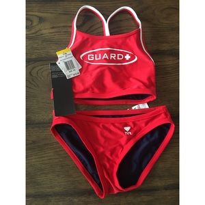 Cute TYR lifeguard reversible bathing suit